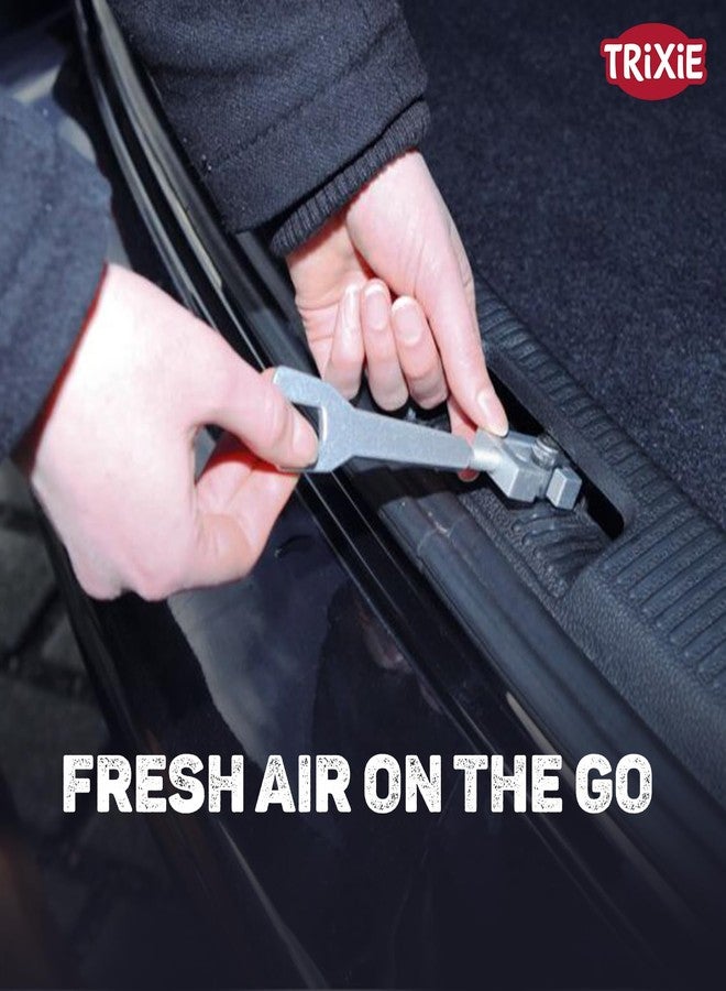 Trixie Car Ventilation Grid Metal Clamp, 10 cm, Silver, Vehicle Boot Lid Pet Safety Accessory - Image 2